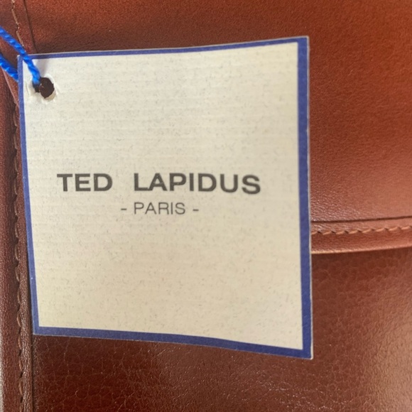 Vtg Ted Lapidus Leather File Attaché Bag Computer Laptop Briefcase Red NWT - Picture 6 of 16